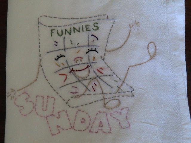 Hand Embroidered Dish Towels - Chores
