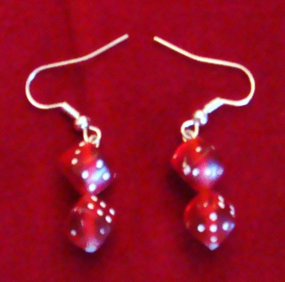 Red D6 Dice Earrings