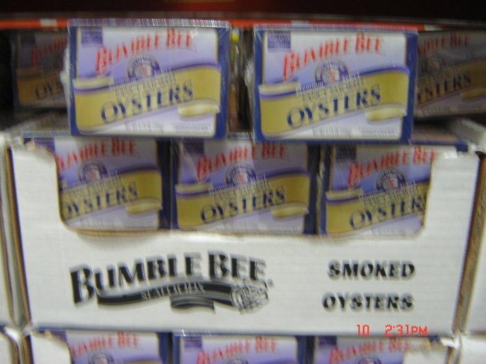 Oysters, Fancy Smoked 6 cans (0.24 lbs., 106 g. each) pack