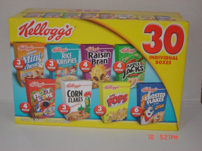 Cereal, 30 single-serving (0.069 lbs., 31 g. each) Variety Boxes