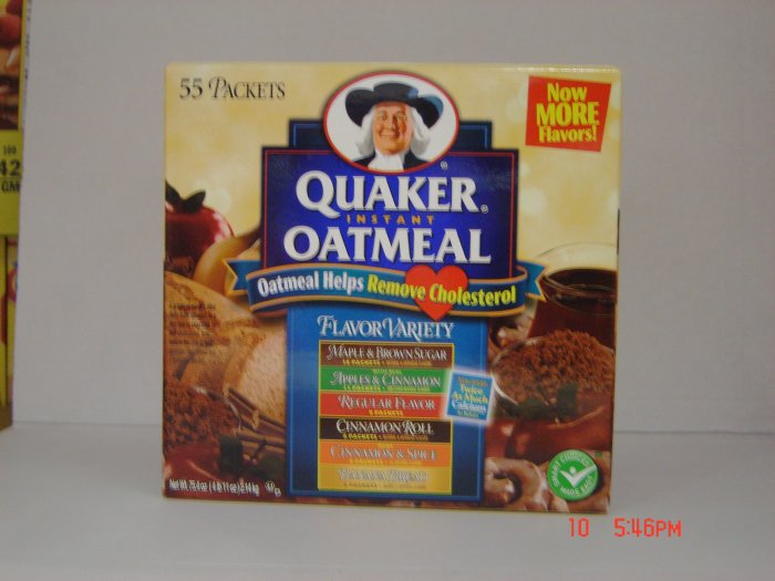 Cereal, 50 singles (0.085 lbs., 39 g. each) Instant Oatmeal