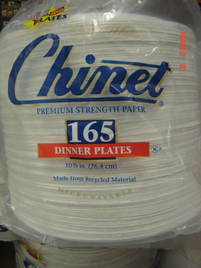 Plates, Paper, 10" diameter, 165 Count Pack
