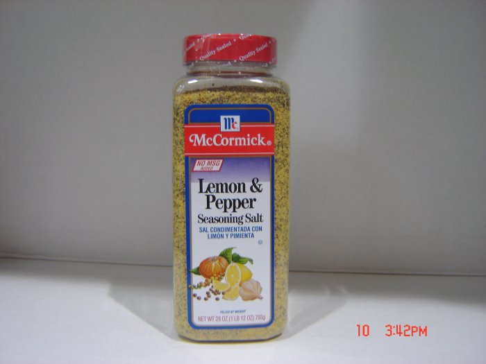 Pepper-Salt Seasoning, "Lemon Pepper" 1.75lbs.,795g. Bottle