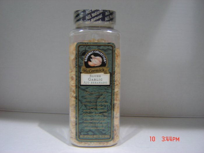 Garlic, Sliced 1.0 lbs., 454 grams Bottle