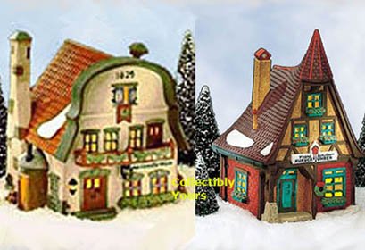 Department 56 Alpine Shops METTERNICHE & KUKUCK UHREN, set of 2, 56189, retired in 1997, MIB