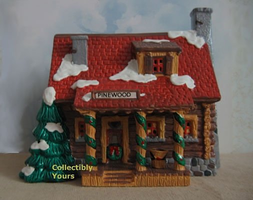 Department 56 Snow Village PINEWOOD LOG CABIN, 51500, retired in 1994, MIB