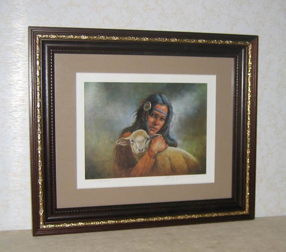 Gregory Perillo LILY OF THE MOHAWKS litho, framed, hand-signed, NEVER displayed