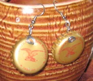 YUENGLING Recycled Bottle Cap Hand Fashioned Earrings