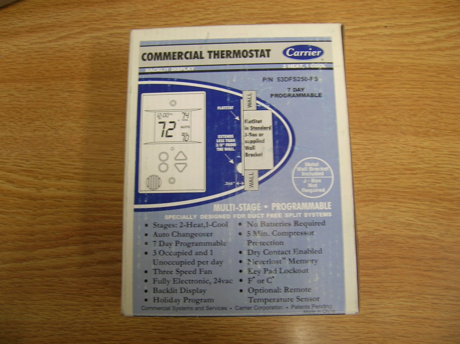 Carrier 53DFS250FS Commercial Thermostat Duct Free Split System 2Heat