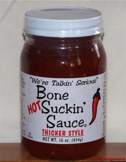 Bone Suckin' Hot BBQ Barbecue Sauce - Thicker Style 16oz