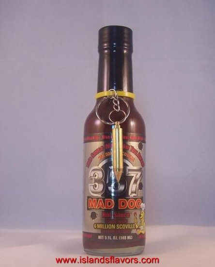 Mad Dog 357 Hot Sauce- Bullet Key Chain Silver Edition