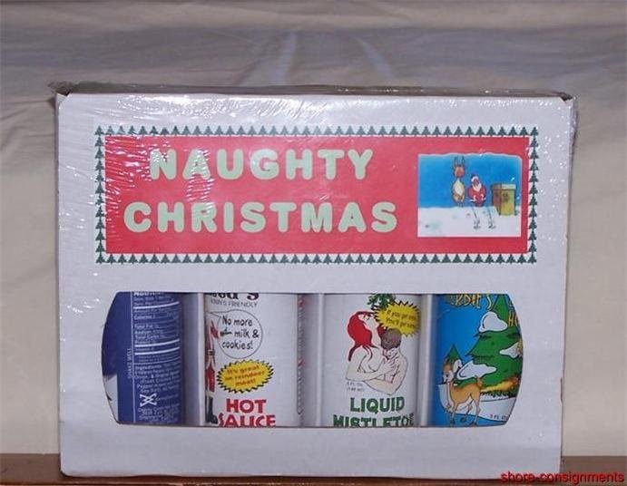 Naughty Christmas Mistletoe 4 Pack Hot Sauce Gift Box
