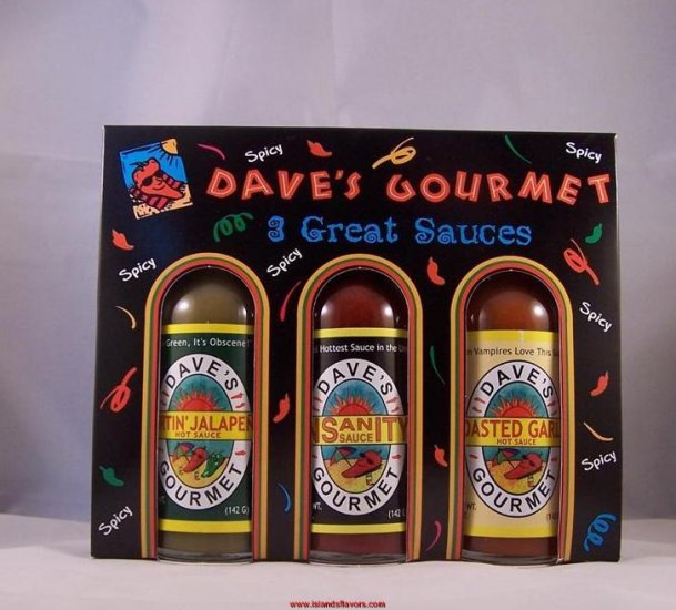 Dave's Gourmet Insanity Hot Sauce 3 Great Sauces
