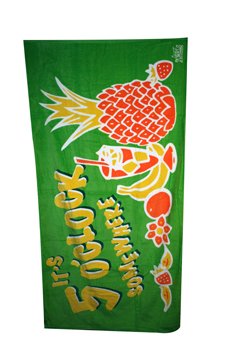Beach Towel It's 5 O'clock Somewhere - Green