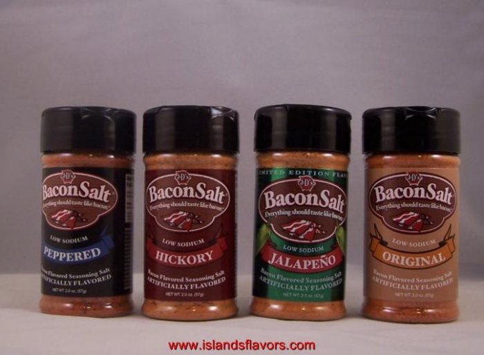 J&D's Bacon Salt Set of 4- 2oz Low Sodium