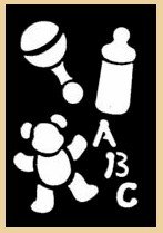 Brass Stencil of Baby Items