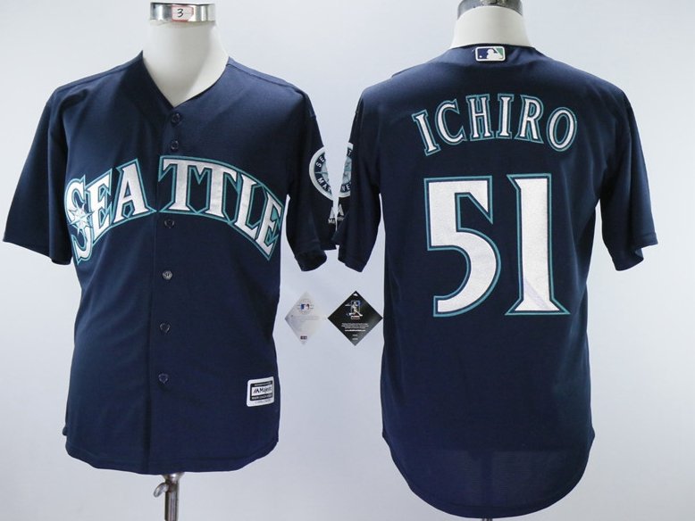 Seattle Mariners 51 Ichiro Suzuki Cool Base Jersey Blue