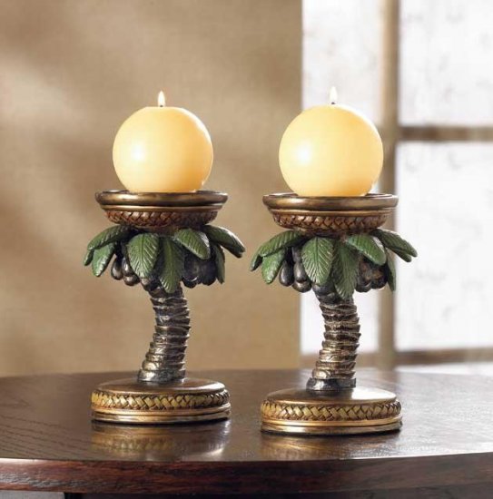 Coconut Tree Candleholders