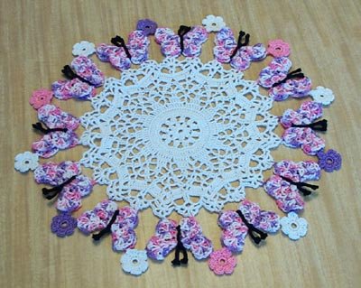 FLIGHT OF BUTTERFLIES DOILY - **NEW**