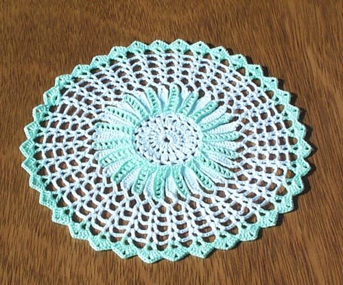 Mint Green Hand Crochet Doily - **NEW**