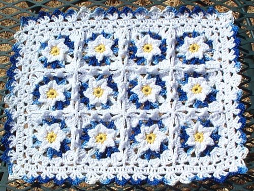 Denim & Daisies Hand Crochet Doily - **NEW**