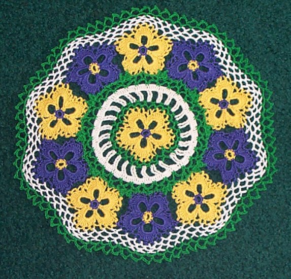 Patch of Posies Hand Crochet Doily - **NEW**