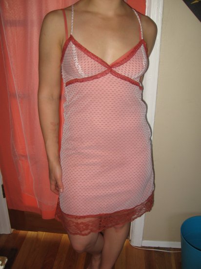 Pink Poka dot slip dress