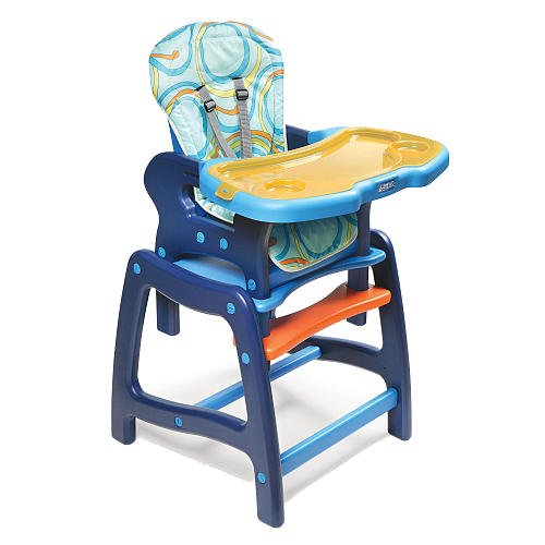 Badger Basket Envee High Chair w/ Playtable Conversion #939 Blue/Multi