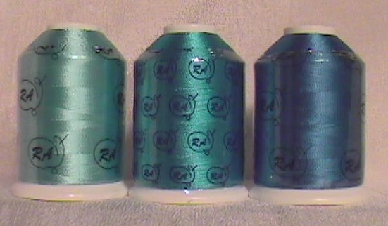 Robison-Anton Aqua Rayon Machine Embroidery Thread Set (3 mini king cones, 1000 meters)