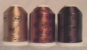 Robison-Anton Brown Rayon Machine Embroidery Thread Set (3 mini-king cones, 1000 meters)