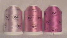 Robison-Anton Pink Rayon Machine Embroidery Thread Set (3 mini-king cones, 1000 meters)