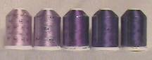 Robison-Anton Purple Rayon Machine Embroidery Thread Sets (5 mini-king cones, 1000 meters)