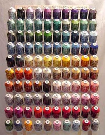 Robison-Anton Top 100 Colors Rayon Machine Embroidery Thread Set (100 mini king cones, 1000 meters)