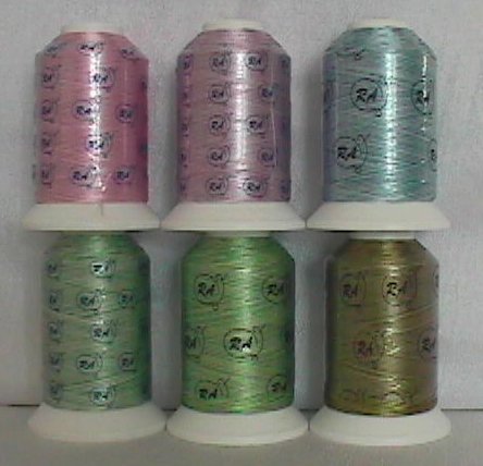 Robison-Anton Floral Variegated Rayon Machine Embroidery Thread Set (6 mini-king cones)