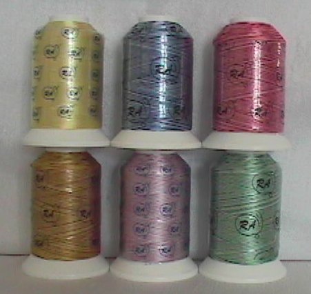 Robison-Anton Basic Variegated Rayon Machine Embroidery Thread Set (6 mini-king cones)