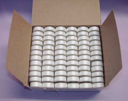 Robison-Anton Sided Bobbins - White - Style L - 144 bobbins