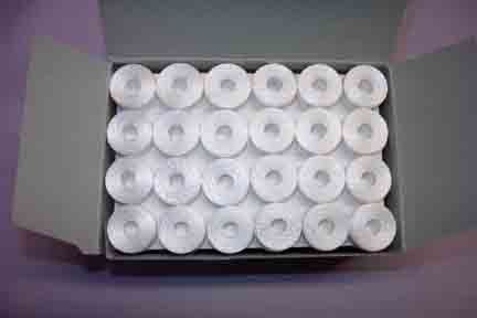 Robison-Anton Sideless Bobbins - White - Style L - 144 Bobbins