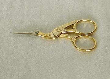 Clauss Gold-Line Embroidery Scissors, Stork, 3.5"