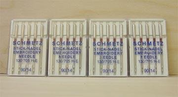 150 Schmetz Embroidery Needles - 90/14 130/705H-E