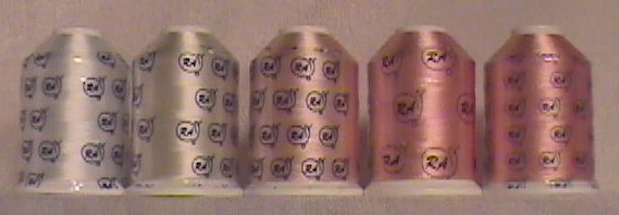 Robison-Anton Flesh/White Rayon Machine Embroidery Thread Sets (5 mini-king cones, 1000 meters)