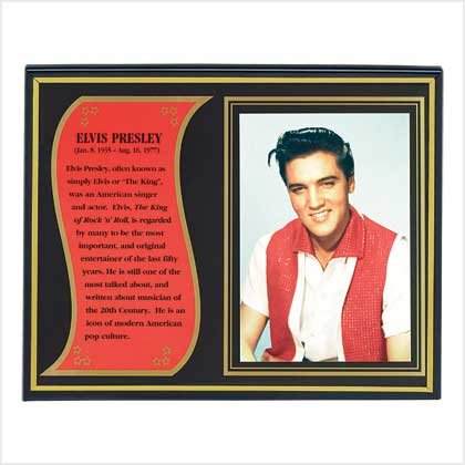 Elvis Biography Plaque