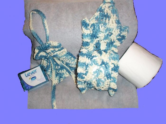 Spare Bathroom Tissue Holder and Soap on a Rope Pouch