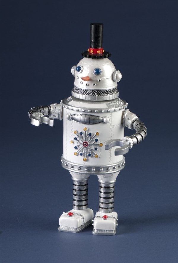 11" Musical Robot Snowman Figurine White - 36268