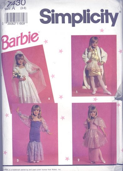 Barbie Girls Costumes Sewing Pattern Simplicity 17766 Hot Sex Picture