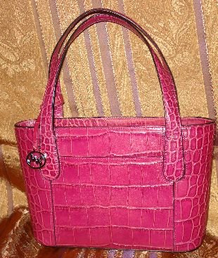 Monsac Petite Croc Handbag in Magenta