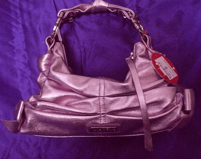 Isabella Fiore Metallic Evening Handbag in Lilac