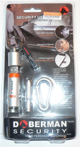 Doberman SE-0204SL USB Security Light & Whistle Silver - NEW!