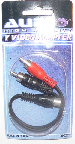 6" RCA Female Jack to 2 Male Plug Audio Y Adapter Cable - FREE SHIP!