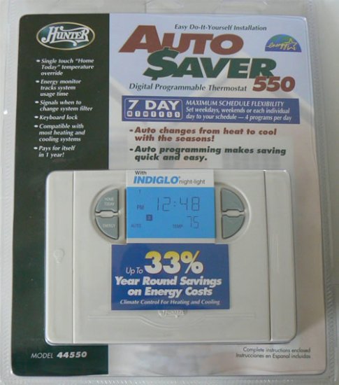 HUNTER 44550 7-DAY PROGRAM DIGITAL THERMOSTAT - NIP