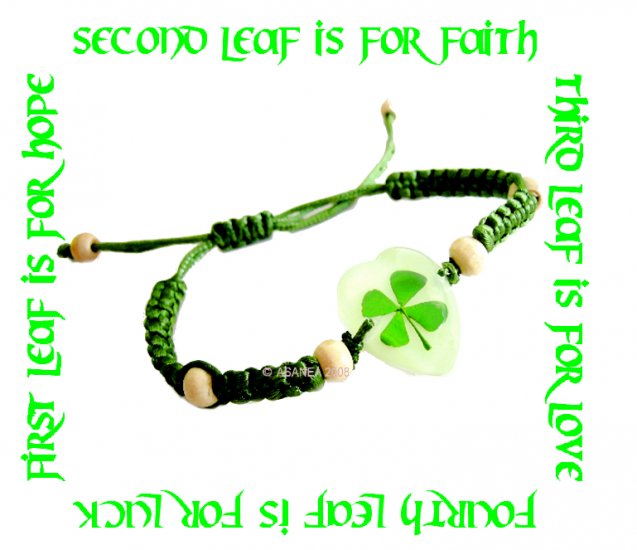 GLOW IN THE DARK FOUR LEAF CLOVER BRACELET ECFLC-NB5003
